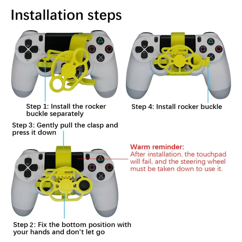 Mini Steering 3D Printing Wheel Racing Games Auxiliary Controller Game Joystick Simulator Gamepad for Sony PS4 Controller