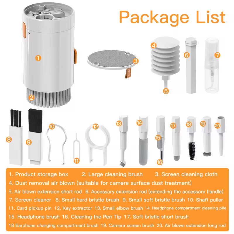 20 in 1 / 8 in 1 Digital Camera Headset Mobile Phone Laptop Keyboard Cleaning Tool Set Cleaning Brush Clean Pen for Airpods Pro