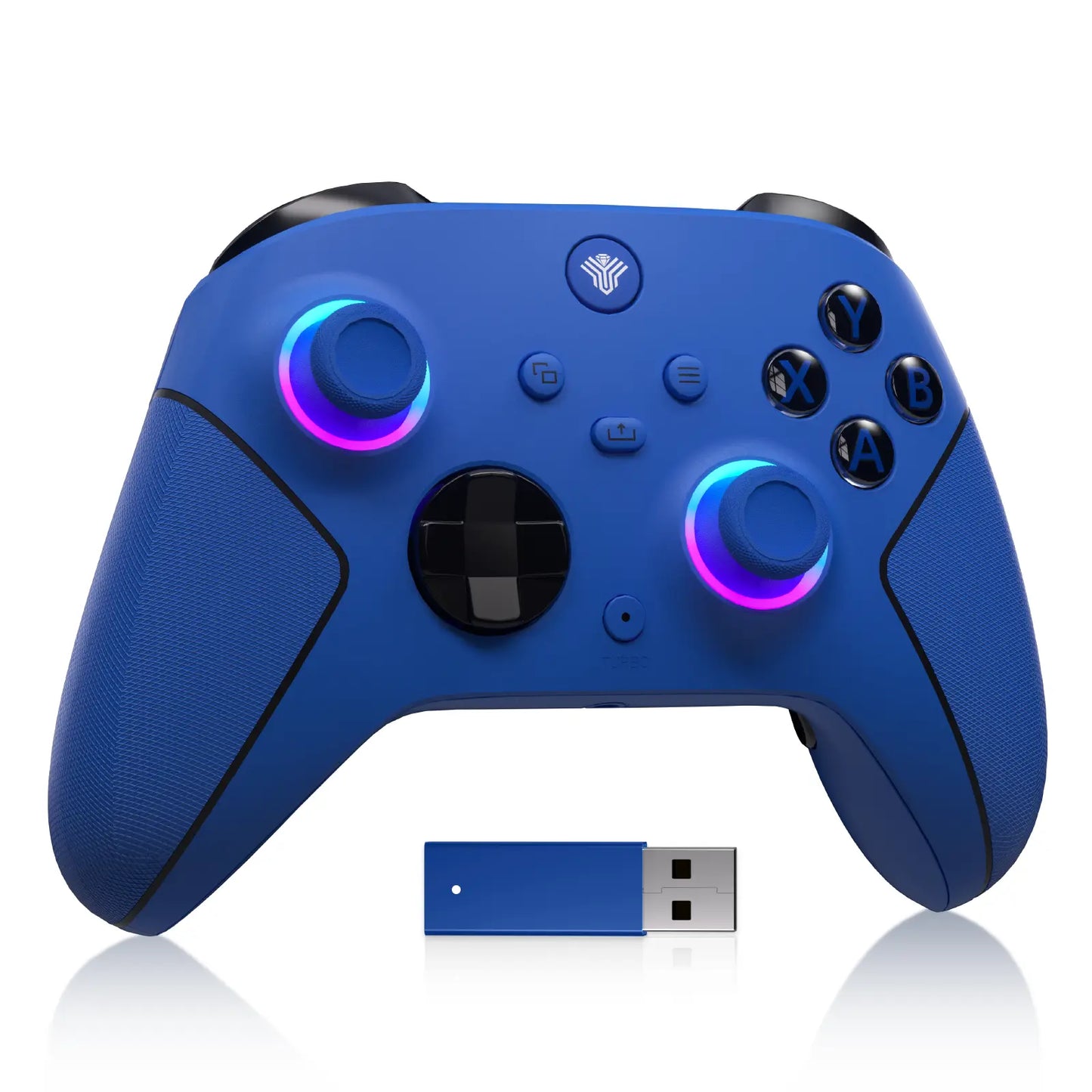 YUYIU Macro Wireless Halleffect Controller for XBOX ONE | XBOX X/S and Steam PC with Hall Effect Joysticks, Programmable, Turbo, Dual Switch Triggers, Dual Vibration, 7 RGB Lights, 3.5Mm Audio Jack, 1000Mah Battery