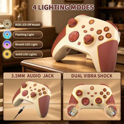 YUYIU Macro Wireless Halleffect Controller for XBOX ONE | XBOX X/S and Steam PC with Hall Effect Joysticks, Programmable, Turbo, Dual Switch Triggers, Dual Vibration, 7 RGB Lights, 3.5Mm Audio Jack, 1000Mah Battery