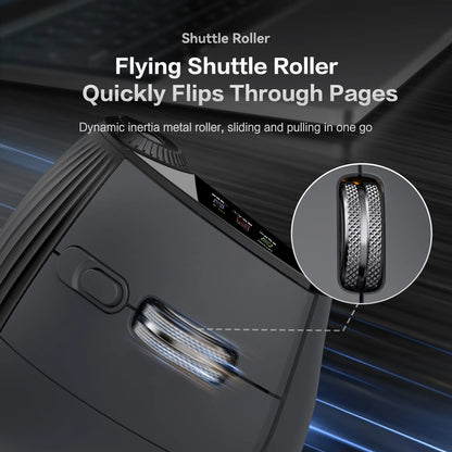 RGB Backlit Speed Roller Wireless Vertical Mouse with Function Adjustment Knob Bluetooth USB Ergonomic Mice Slient Click
