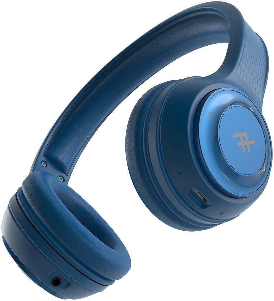 Ifrogz Aurora Noise Isolating Bluetooth Headphones On-Ear Controls and Mic Blue