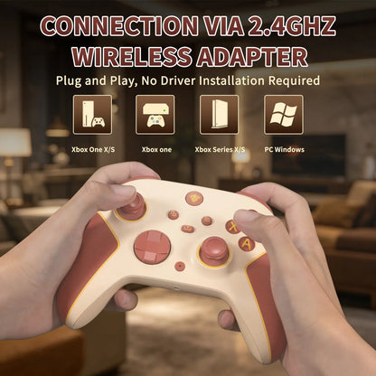 YUYIU Macro Wireless Halleffect Controller for XBOX ONE | XBOX X/S and Steam PC with Hall Effect Joysticks, Programmable, Turbo, Dual Switch Triggers, Dual Vibration, 7 RGB Lights, 3.5Mm Audio Jack, 1000Mah Battery