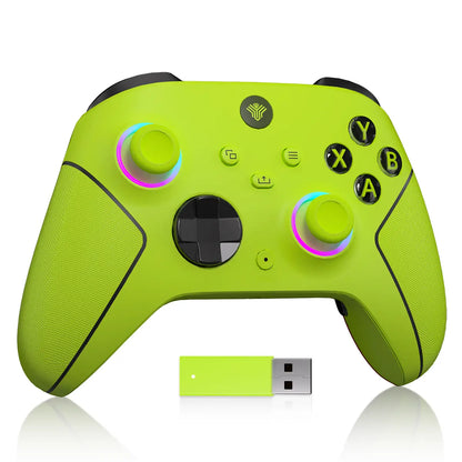 YUYIU Macro Wireless Halleffect Controller for XBOX ONE | XBOX X/S and Steam PC with Hall Effect Joysticks, Programmable, Turbo, Dual Switch Triggers, Dual Vibration, 7 RGB Lights, 3.5Mm Audio Jack, 1000Mah Battery