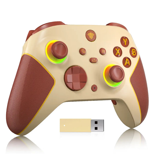 YUYIU Macro Wireless Halleffect Controller for XBOX ONE | XBOX X/S and Steam PC with Hall Effect Joysticks, Programmable, Turbo, Dual Switch Triggers, Dual Vibration, 7 RGB Lights, 3.5Mm Audio Jack, 1000Mah Battery